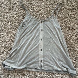 American Eagle Outfitters Gray Faux-Button Tank